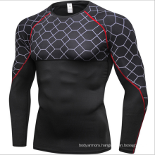 wholesale mens gym workout running muscle shirts tight fit compression long sleeve bodybuilding t shirts